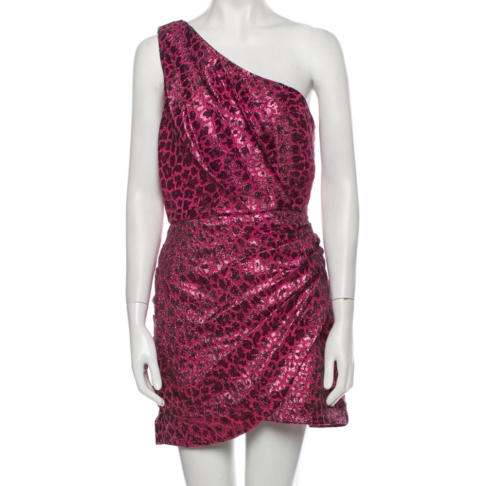Ramy Brook one shoulder pink cocktail dress